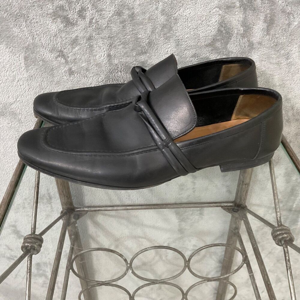 Gucci Black Leather Slip-On Loafers